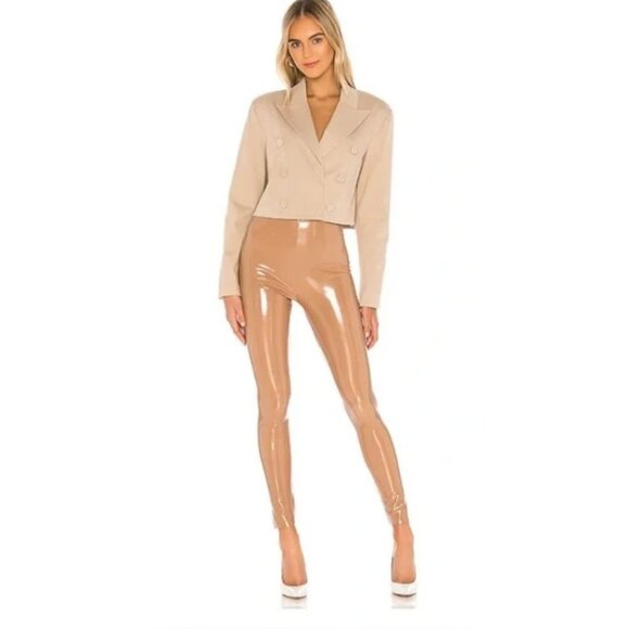 NWT Commando Patent Leather Cocoa Legging-sz Large - Picture 1 of 8